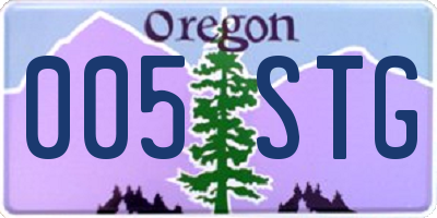 OR license plate 005STG