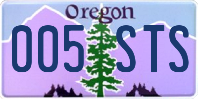 OR license plate 005STS