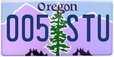 OR license plate 005STU