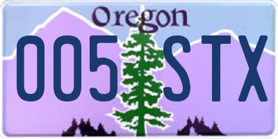 OR license plate 005STX