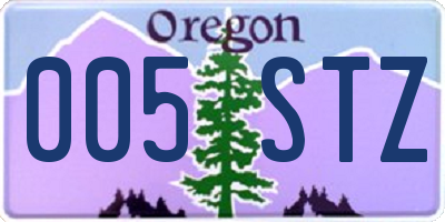 OR license plate 005STZ