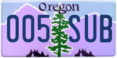 OR license plate 005SUB