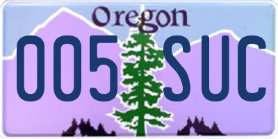 OR license plate 005SUC