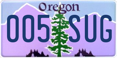 OR license plate 005SUG