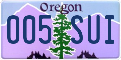 OR license plate 005SUI