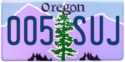 OR license plate 005SUJ