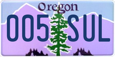 OR license plate 005SUL