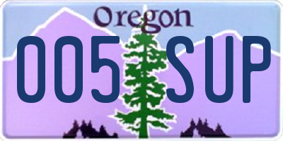 OR license plate 005SUP