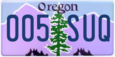 OR license plate 005SUQ