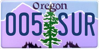 OR license plate 005SUR