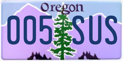 OR license plate 005SUS