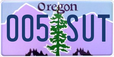 OR license plate 005SUT