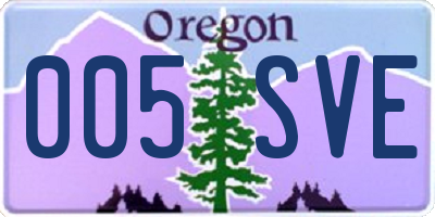 OR license plate 005SVE