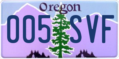 OR license plate 005SVF
