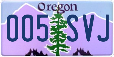 OR license plate 005SVJ