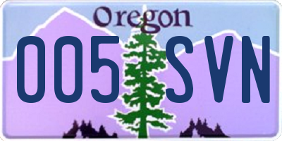 OR license plate 005SVN