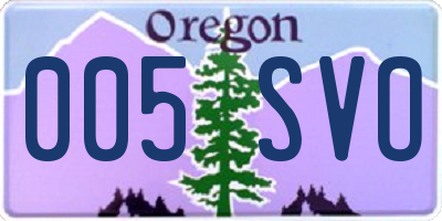 OR license plate 005SVO