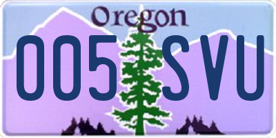 OR license plate 005SVU