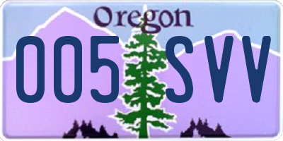 OR license plate 005SVV