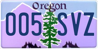 OR license plate 005SVZ