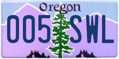 OR license plate 005SWL