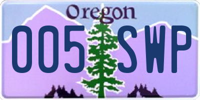 OR license plate 005SWP