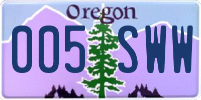 OR license plate 005SWW