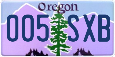 OR license plate 005SXB