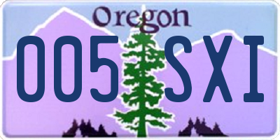 OR license plate 005SXI