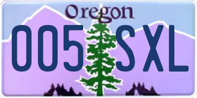 OR license plate 005SXL
