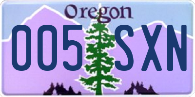 OR license plate 005SXN