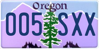 OR license plate 005SXX