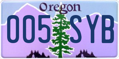 OR license plate 005SYB