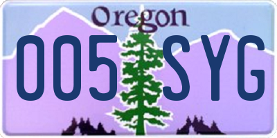 OR license plate 005SYG