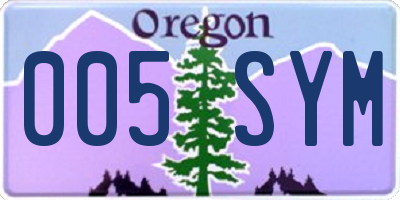 OR license plate 005SYM