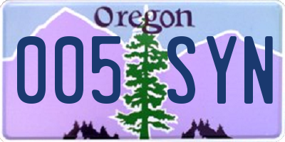 OR license plate 005SYN