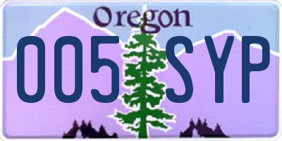OR license plate 005SYP