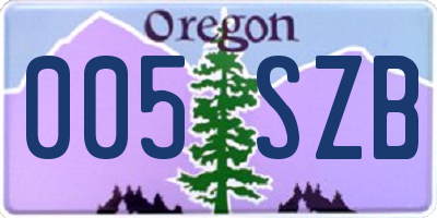 OR license plate 005SZB