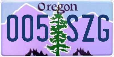 OR license plate 005SZG