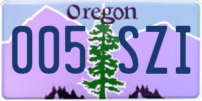 OR license plate 005SZI