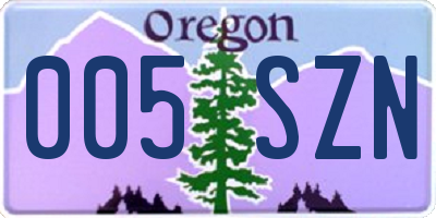 OR license plate 005SZN