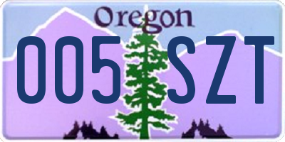 OR license plate 005SZT