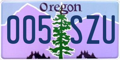 OR license plate 005SZU