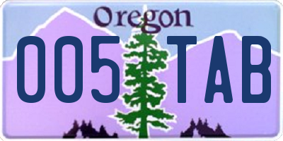 OR license plate 005TAB