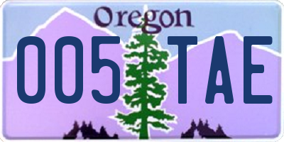 OR license plate 005TAE