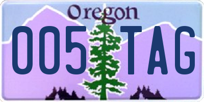 OR license plate 005TAG