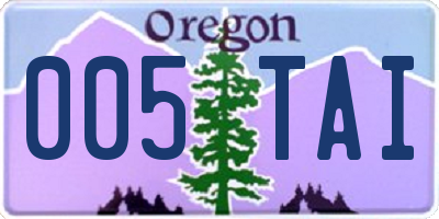 OR license plate 005TAI