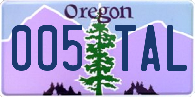 OR license plate 005TAL