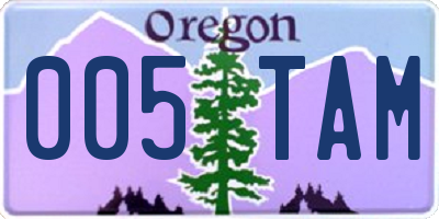 OR license plate 005TAM