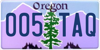 OR license plate 005TAQ